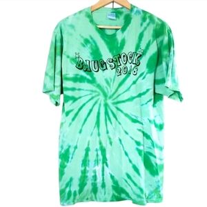 Baugstock 2018 T Shirt Size L Green Tie Dye Music Festival Quinebaug Valley CT
